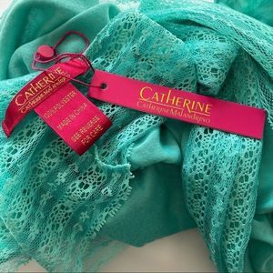 Green and lace infinity scarf by Catherine Malandrino mint green NWT